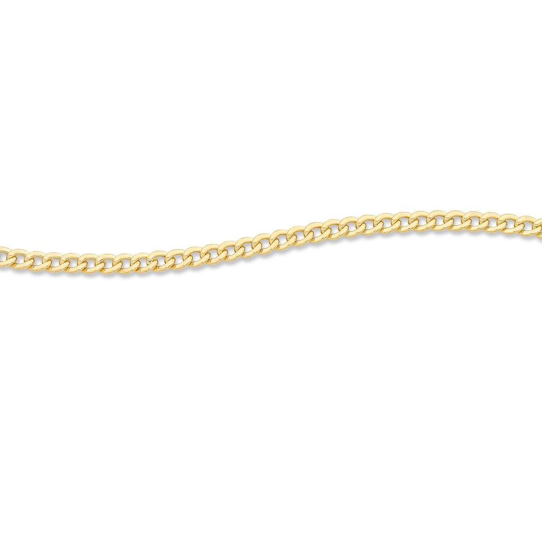 9ct Yellow Gold Silver Infused Curb Chain Necklace 45cm Necklaces Bevilles 