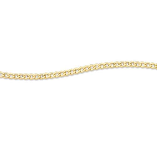 9ct Yellow Gold Silver Infused Curb Chain Necklace 45cm Necklaces Bevilles 