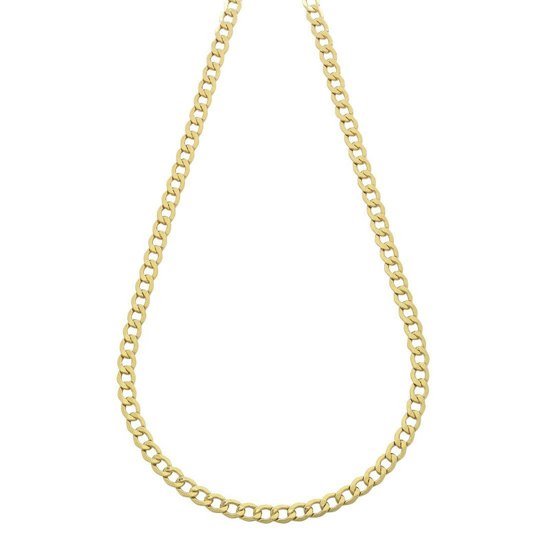 9ct Yellow Gold Silver Infused Open Curb Necklace 60cm Necklaces Bevilles 