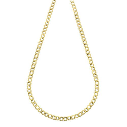9ct Yellow Gold Silver Infused Open Curb Necklace 60cm Necklaces Bevilles 