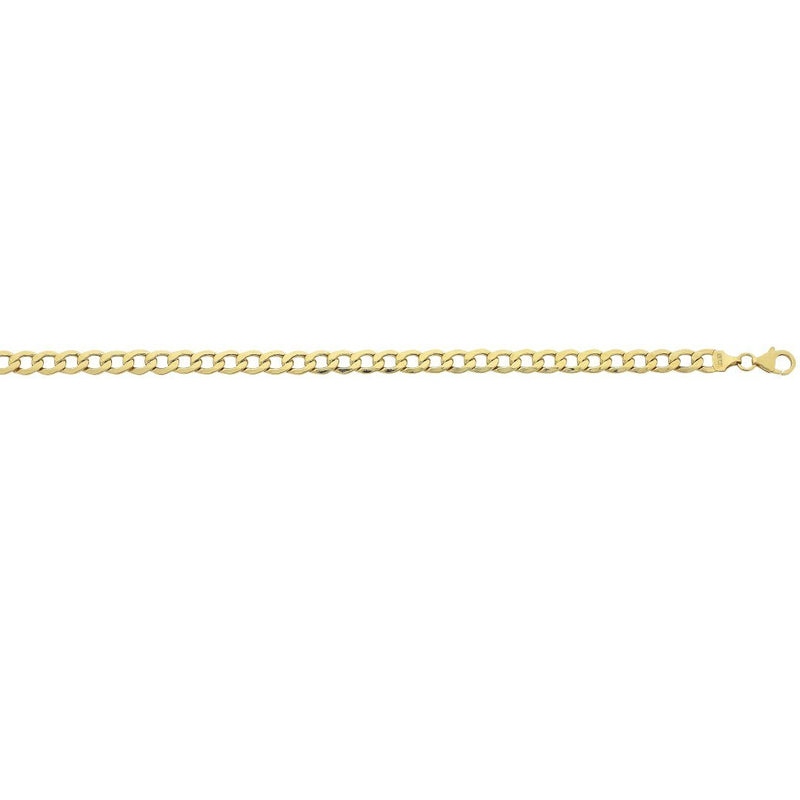 9ct Yellow Gold Silver Infused Open Curb Necklace 55cm Necklaces Bevilles 