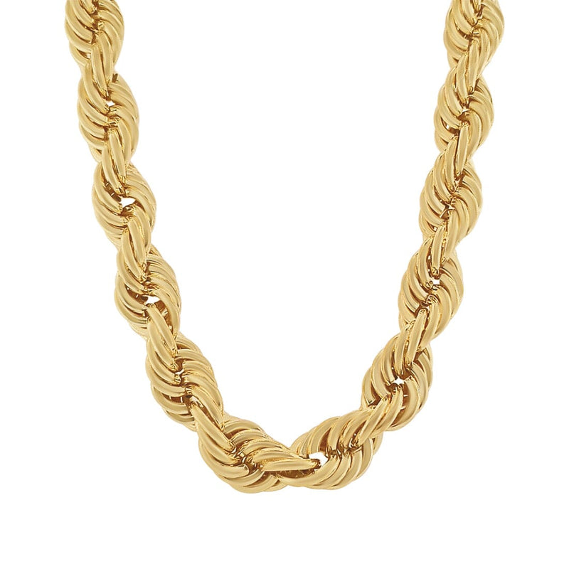 9ct Yellow Gold Silver Infused Heavy Gauge Rope Necklace Necklaces Bevilles 