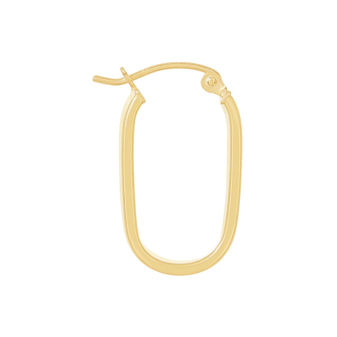 9ct Yellow Gold Silver Infused Oblong Hoop Earrings Earrings Bevilles 