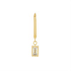 9ct Yellow Gold Silver Infused Hoop Earrings with Cubic Zirconia Drop Earrings Bevilles 