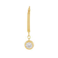 9ct Yellow Gold Silver Infused Hoop Earrings with Cubic Zirconia Drop Earrings Bevilles 