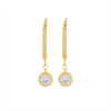 9ct Yellow Gold Silver Infused Hoop Earrings with Cubic Zirconia Drop Earrings Bevilles 