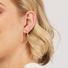 9ct Yellow Gold Silver Infused Twist Hoop Earrings-30mm Earrings Bevilles 