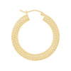 9ct Yellow Gold Silver Infused Diamond Cut Hoop Earrings 20mm Earrings Bevilles 