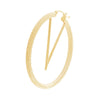 V Shape Centre Hoop Earrings in 9ct Yellow Gold Silver Infused 55mm Earrings Bevilles 