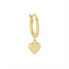 9ct Yellow Gold Silver Hoop Earrings with Heart Drop Earrings Bevilles 