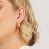 Double Round Hoop Earrings 20mm in 9ct Yellow Gold Silver Infusion Earrings Bevilles 