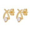 9ct Yellow Gold Silver Infused Stud Earrings Earrings Bevilles 