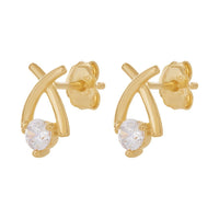 9ct Yellow Gold Silver Infused Stud Earrings Earrings Bevilles 