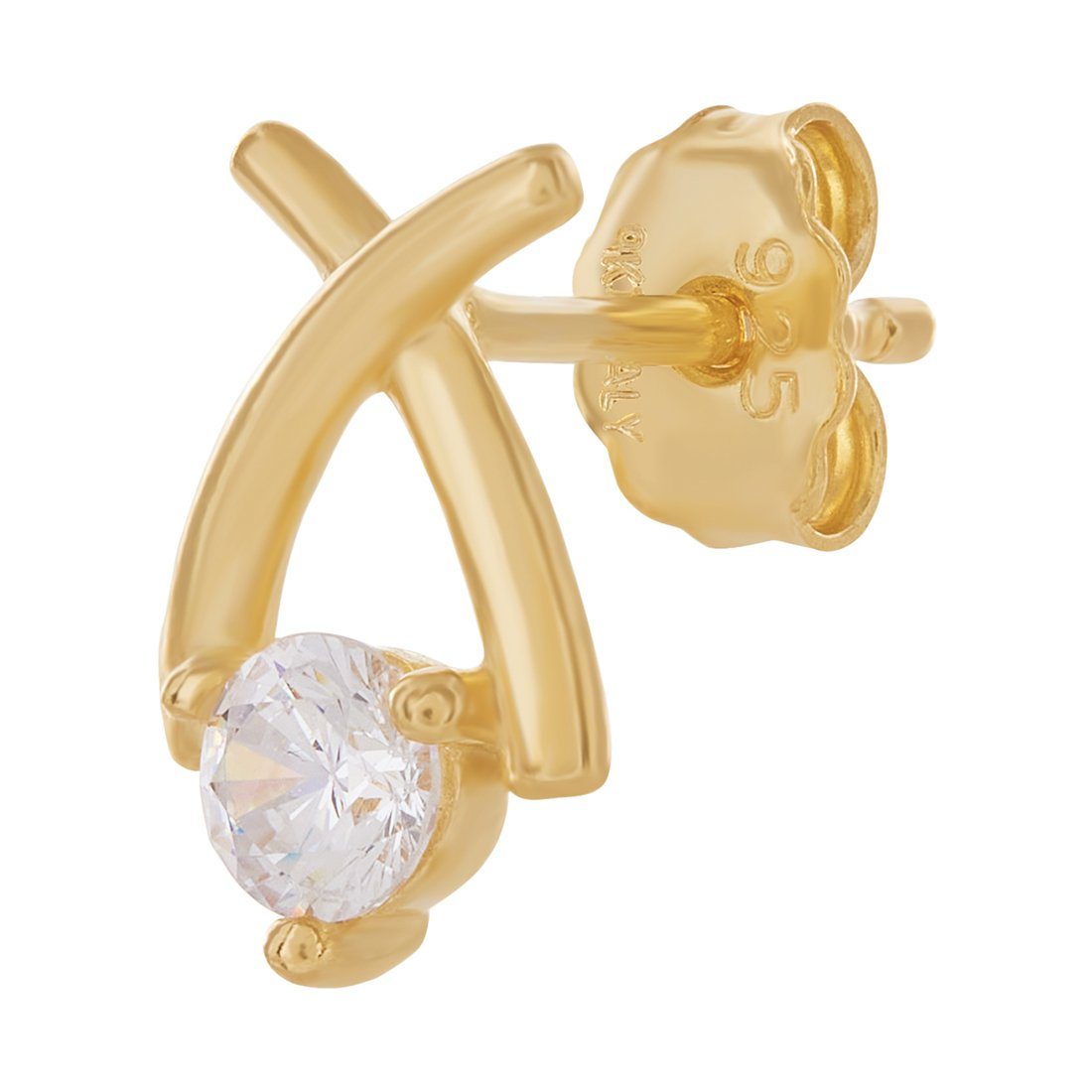 9ct Yellow Gold Silver Infused Stud Earrings Earrings Bevilles 