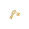 9ct Yellow Gold Silver Infused Infinity Stud Earrings with Cubic Zircona Earrings Bevilles 