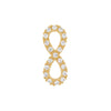 9ct Yellow Gold Silver Infused Infinity Stud Earrings with Cubic Zircona Earrings Bevilles 