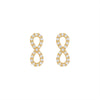 9ct Yellow Gold Silver Infused Infinity Stud Earrings with Cubic Zircona Earrings Bevilles 