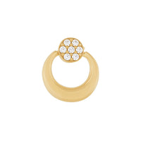 9ct Yellow Gold Silver Infused Half Moon Stud Earrings with Cubic Zircona Earrings Bevilles 