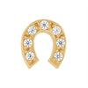 9ct Yellow Gold Silver Infused Horseshoe Stud Earrings with Cubic Zircona Earrings Bevilles 
