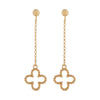9ct Yellow Gold Silver Infusion Clover Drop Earrings Earrings Bevilles 