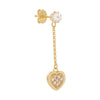 9ct Yellow Gold Silver Infused Heart Drop Earrings Earrings Bevilles 