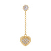 9ct Yellow Gold Silver Infused Heart Drop Earrings Earrings Bevilles 