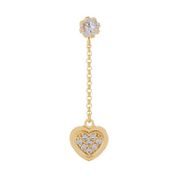 9ct Yellow Gold Silver Infused Heart Drop Earrings Earrings Bevilles 