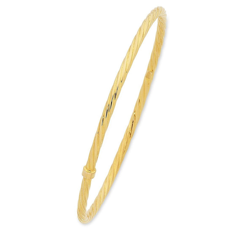 9ct Yellow Gold Twist Bangle Bangles Bevilles 