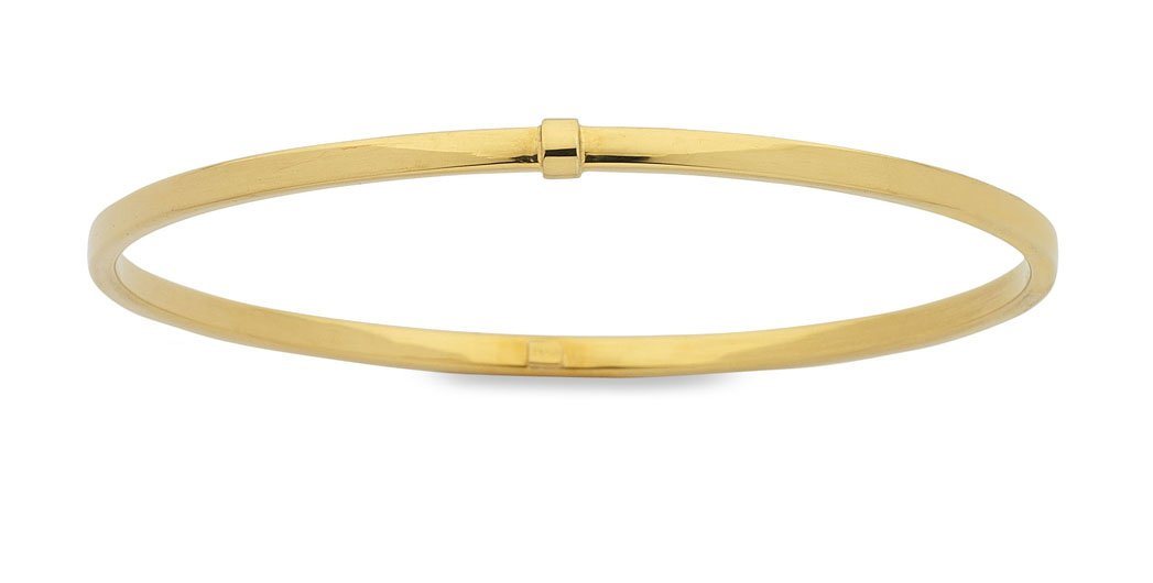 9ct Yellow Gold Silver Infused Bangle Bracelets Bevilles 