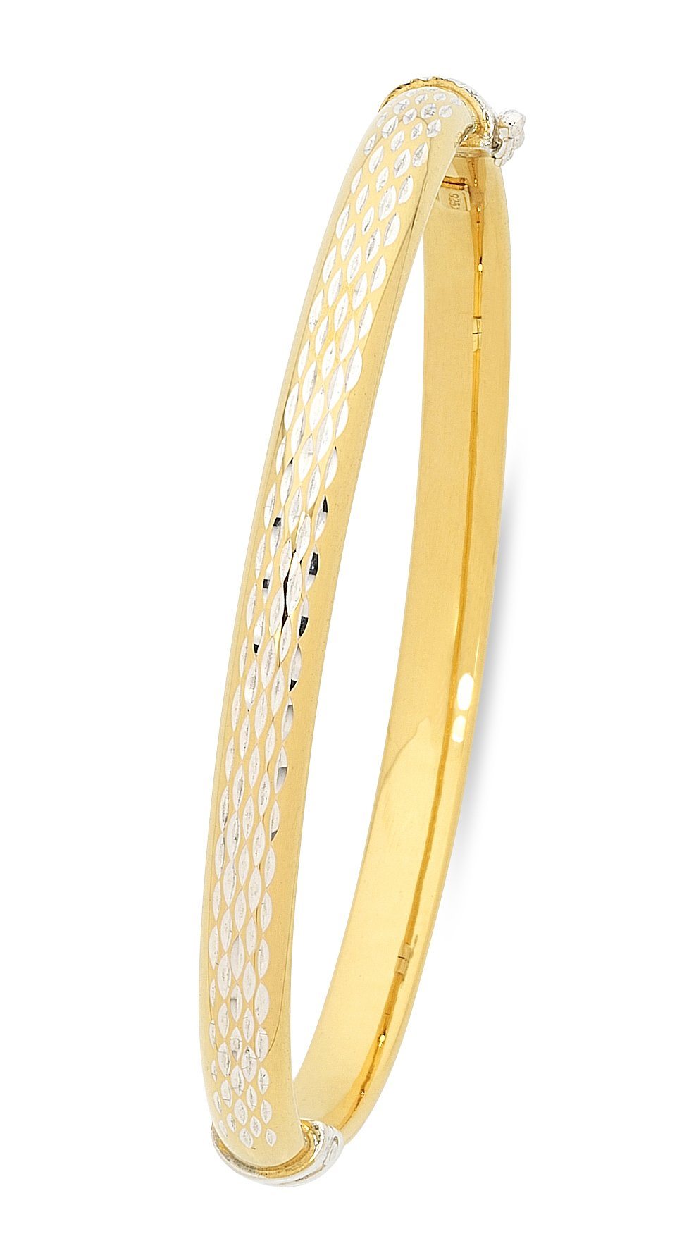9ct Two Tone Gold Silver Infused Bangle Bracelets Bevilles 