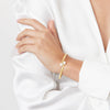 9ct Yellow Gold Silver Infused Cubic Zirconia Bangle Bangles Bevilles 