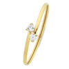 9ct Yellow Gold Silver Infused Cubic Zirconia Bangle Bracelets Bevilles 