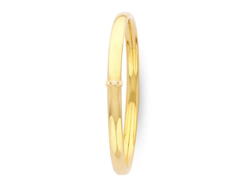 9ct Yellow Silver Infused Bangle 65mm Bracelets Bevilles 