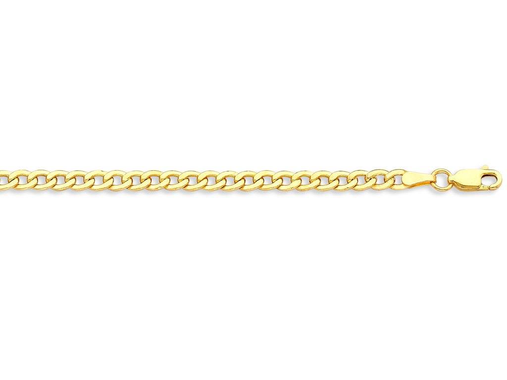 9ct Yellow Gold Open Curb Bracelet 19cm Jewellery Bevilles 