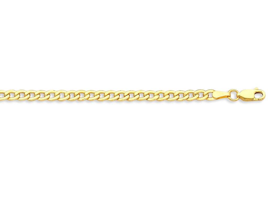 9ct Yellow Gold Open Curb Bracelet 19cm Jewellery Bevilles 