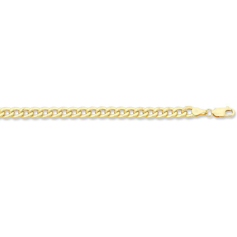 9ct Yellow Gold Silver Infused Curb Bracelet 19cm Bracelets Bevilles 