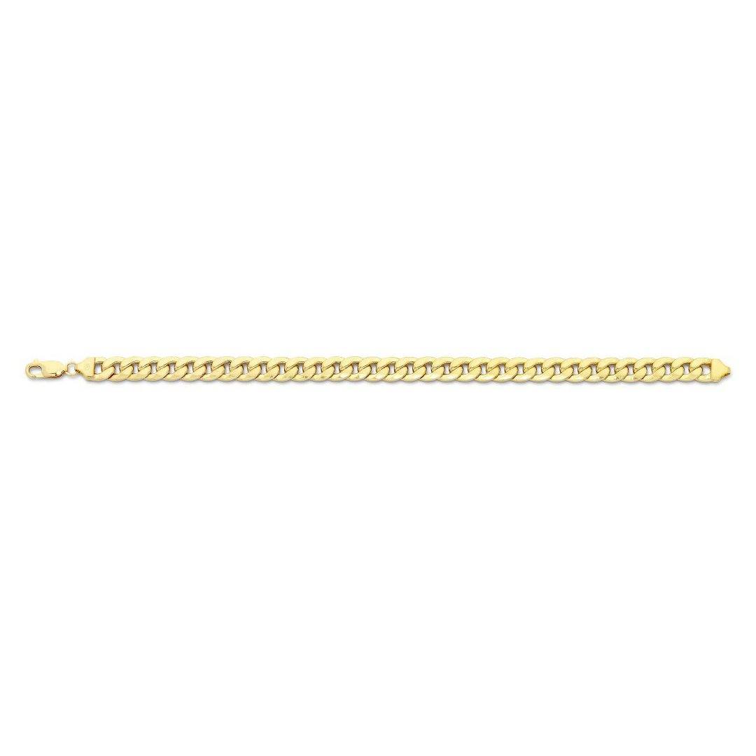 9ct Yellow Gold Silver Infused Curb Bracelet 22cm Bracelets Bevilles 