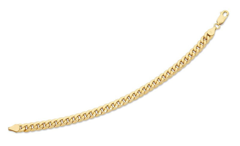 9ct Yellow Gold Silver Infused Curb Bracelet Bracelets Bevilles 