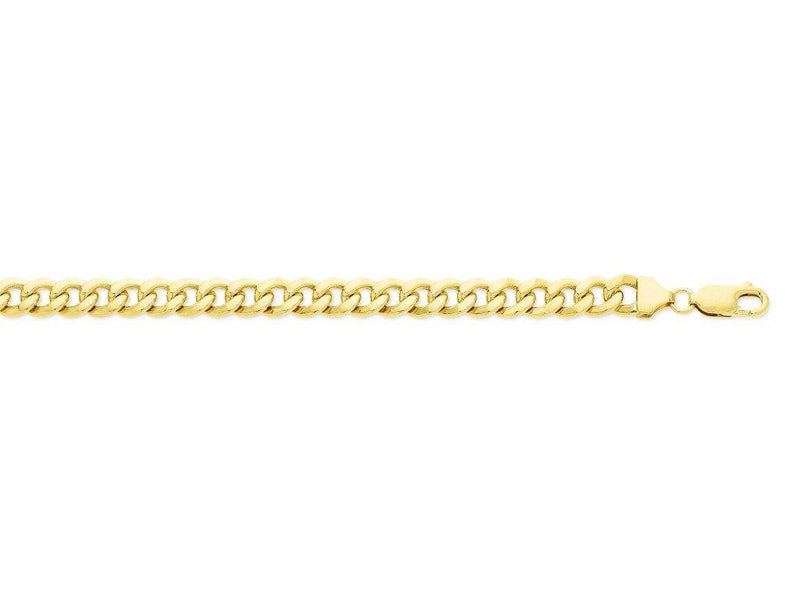 9ct Yellow Gold Silver Infused Curb Bracelet 21cm Bracelets Bevilles 