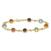 9ct Yellow Gold Silver Infused Multi Coloured Stones Bracelet Bracelets Bevilles 