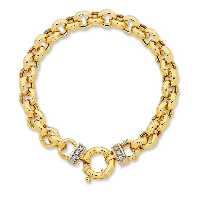 9ct Yellow Gold Silver Infused Belcher Bracelet Bracelets Bevilles 