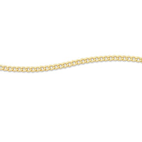 9ct Yellow Gold Silver Infused Curb Necklace 55cm Necklaces Bevilles 