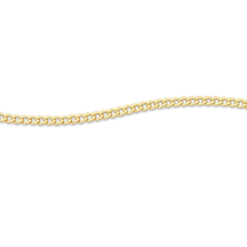 9ct Yellow Gold Silver Infused Curb Necklace 55cm Necklaces Bevilles 