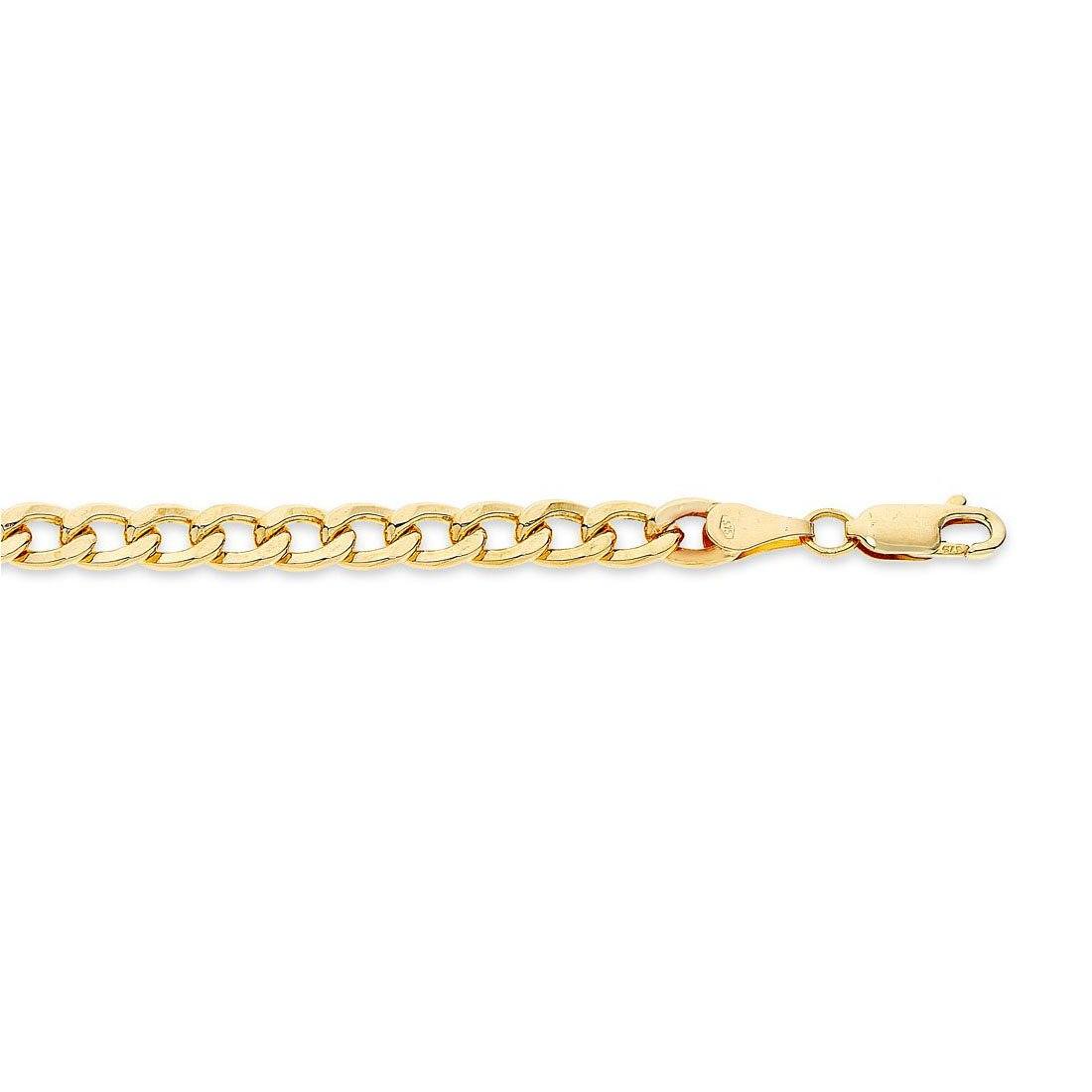 9ct Yellow Gold Silver Infused Curb Necklace 50cm Necklaces Bevilles 