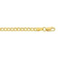 9ct Yellow Gold Silver Infused Flat Curb Necklace 50cm Necklaces Bevilles 