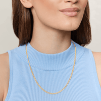 9ct Yellow Gold Silver Infused Flat Curb Necklace 50cm Necklaces Bevilles 
