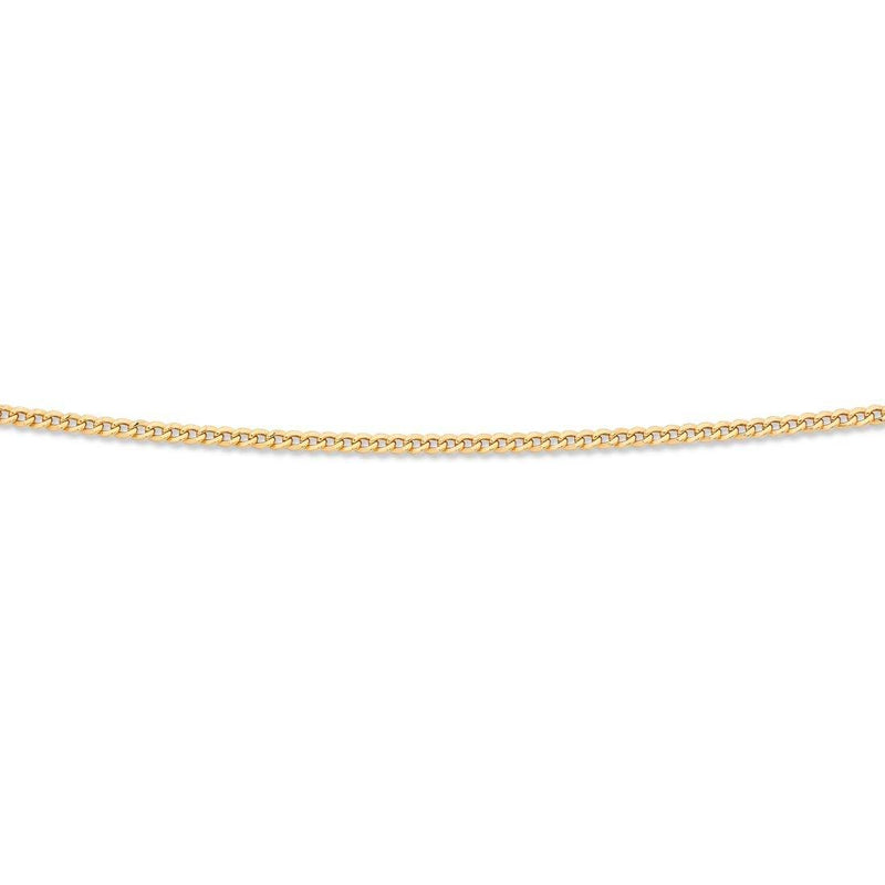 9ct Yellow Gold Silver Infused Flat Curb Necklace 75cm Necklaces Bevilles 