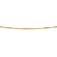 9ct Yellow Gold Silver Infused Flat Curb Necklace 75cm Necklaces Bevilles 