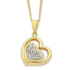 9ct Yellow Gold Silver Infused Crystal Heart Necklace Necklaces Bevilles 