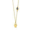 9ct Yellow Gold Silver Infused Evil Eye Necklace Necklaces Bevilles 